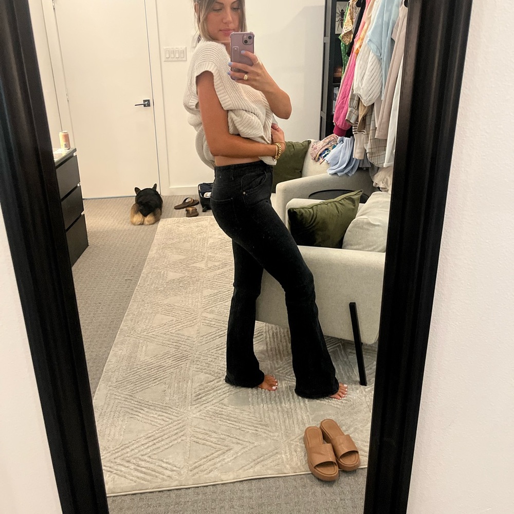 Black flare jeans. Perfect for teaching